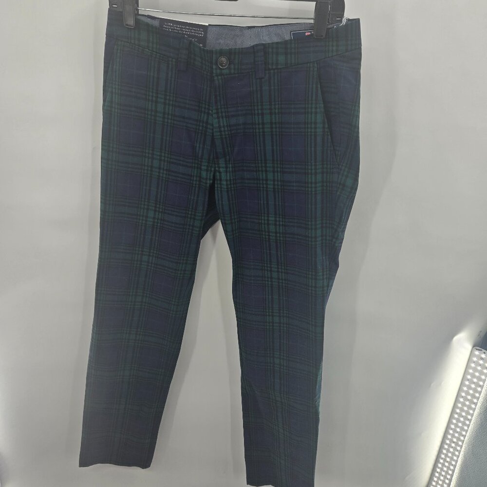 Vineyard Vines Blue Green Plaid Tartan Breaker Chino's Men's Pants 30x32